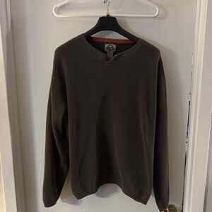 Men's Olive Crewneck Sweater - Casual Knit Pullover